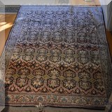 D17. Hand knotted silk rug. 4' 9&rdquo; x 6' 7&rdquo; 